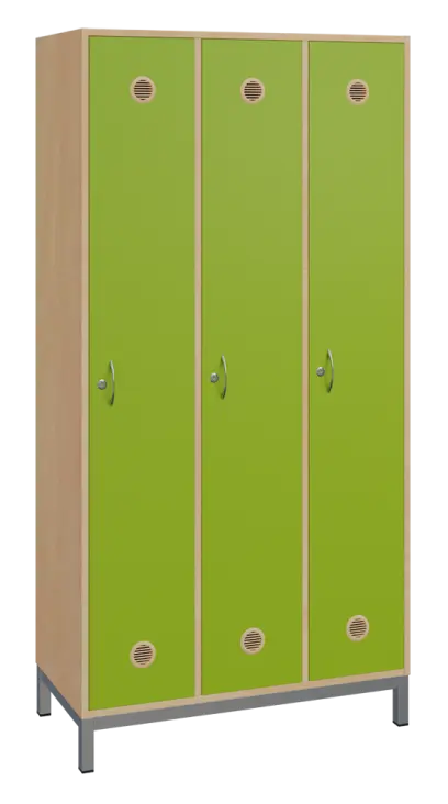 SSLN - 180 - 90 šatní skříň 3-dvéřová, 1800x900x400 mm, kovové nohy, korpus bříza irská, dvířka jarn